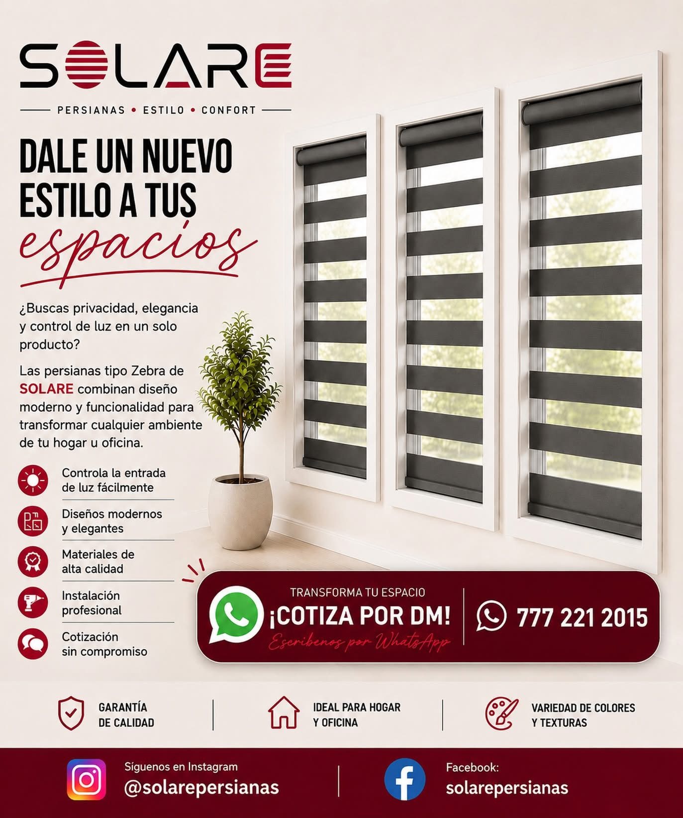 Persianas zebra modernas